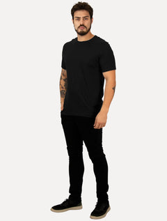 Camiseta Individual Masculina Slim Light Logo Preta