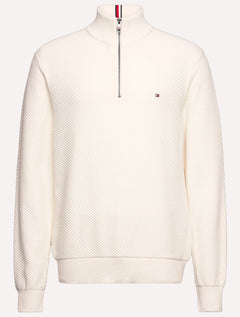 Blusa Tommy Hilfiger Masculina Oval Structure Zip Mock Areia