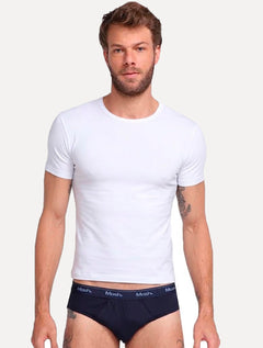Cueca Mash Slip Cotton Basic Azul Marinho