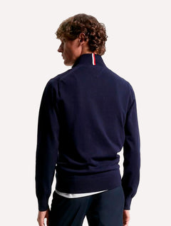Suéter Tommy Hilfiger Masculino 1985 Zip Through Azul Marinho