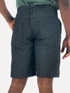 Bermuda King & Joe Sarja Masculina Slim Texture Marinho Mescla