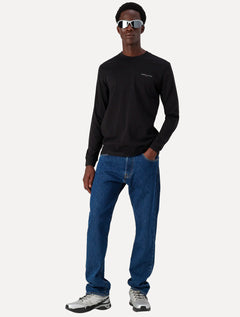 Camiseta Tommy Jeans Masculina Manga Longa Linear Chest Preto