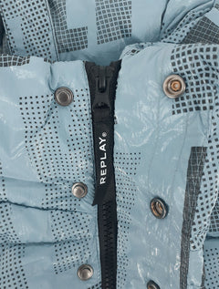 Jaqueta Replay Masculina Overtop Puffer Azul Claro