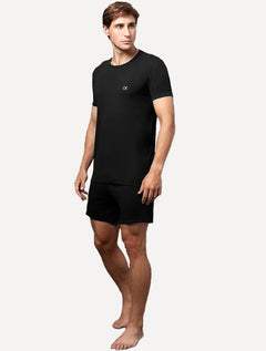 Pijama Calvin Klein Short Curto Modal Light CK Logo Grande Preto