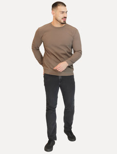 Moletom Dixen Masculino Crewneck Liso Marrom