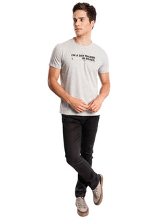 Camiseta Sergio K Masculina Trader Super Power Cinza Mescla