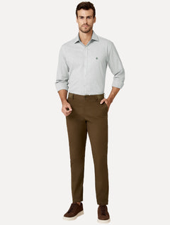 Camisa Dudalina Masculina Comfort Superfine Cotton Melange Verde Medio