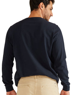 Blusa Nautica Manga Longa Outline Logo Azul Marinho