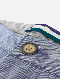 Bermuda Reserva Masculina Oxford Forro Meia Malha Marinho Mescla