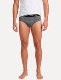Cueca Mash Slip Cotton Basic Dark Logo Grafite Mescla