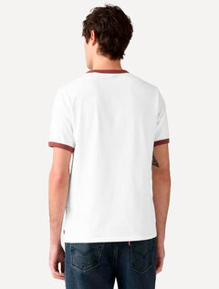 Camiseta Levis Masculina Standard Ringer Vermelho/Branco