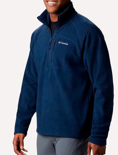 Blusa Columbia Masculina Fleece Fast Trek III Half Zip Azul Marinho