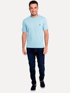 Camiseta Aleatory Masculina Navy Icon Azul Claro