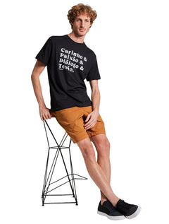 Camiseta Reserva Masculina Regular Carinho Preta