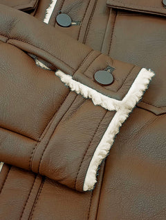 Jaqueta Pacific Blue Masculina Sherpa PU Marrom