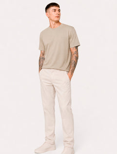 Camiseta John John Masculina Slim Fit Silk Rubber Logo Cáqui