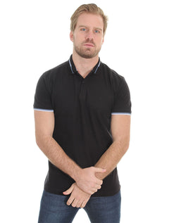 Polo Forum Masculina Muscle Piquet Collar Detail Preta