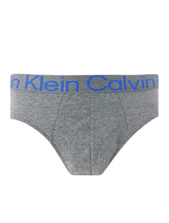 Cueca Calvin Klein Brief Cotton Stretch Preta e Cinza Blu Logo Pack C11.03 CZ06 2UN