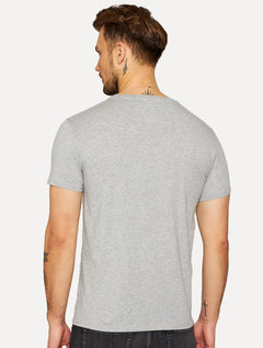 Camiseta Tommy Jeans Masculina Slim C-Neck Flag Cinza Mescla