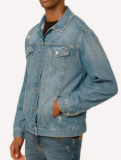 Jaqueta Calvin Klein Jeans Trucker Stoned Azul Escuro