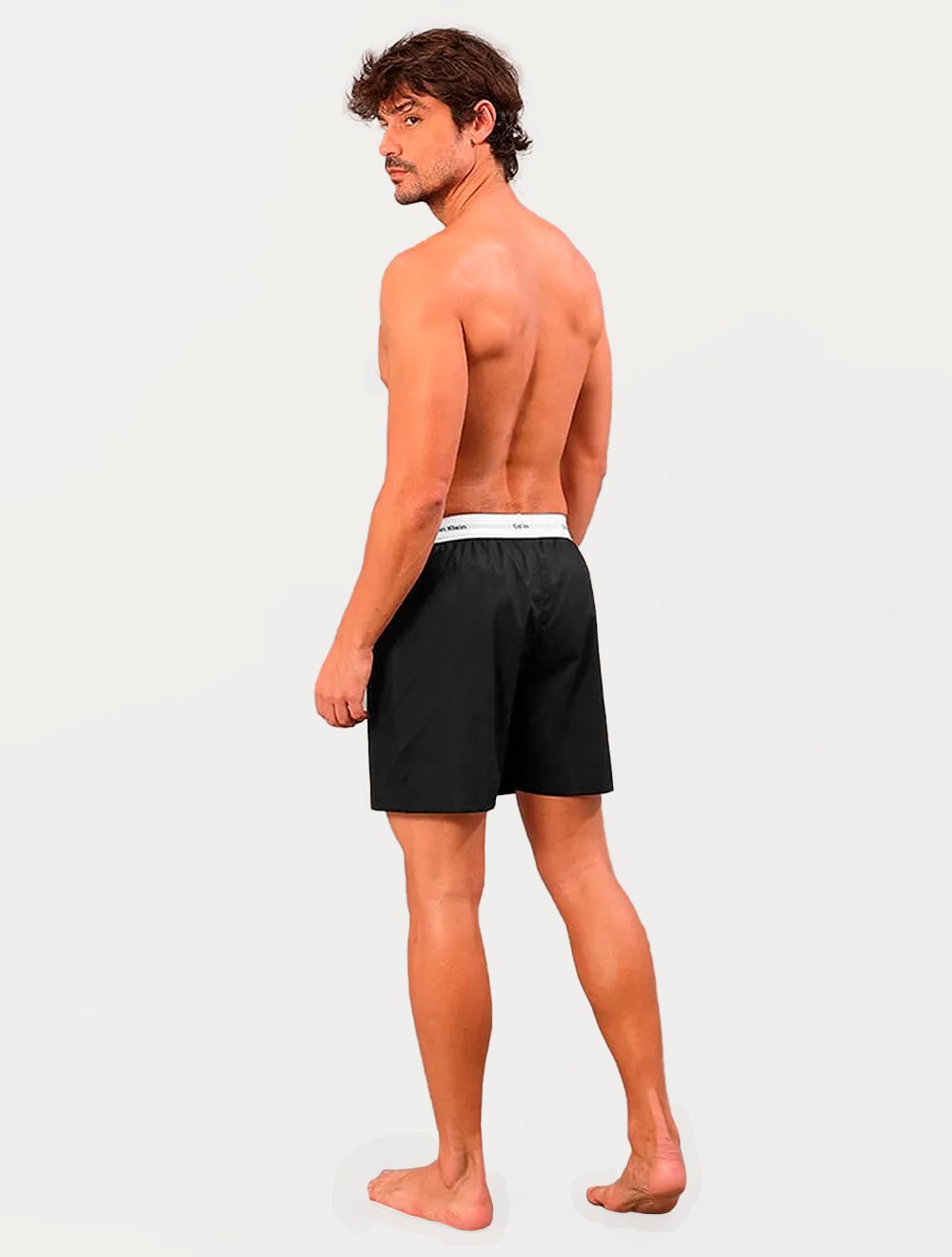 Cueca Calvin Klein Samba Canção New Logo Tricoline Preta