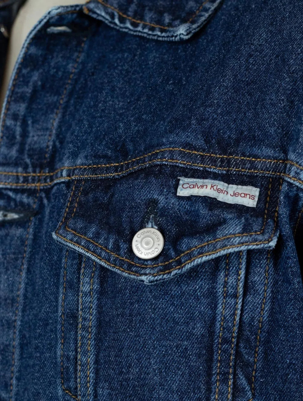 Jaqueta Calvin Klein Jeans Trucker Denim Azul Escuro