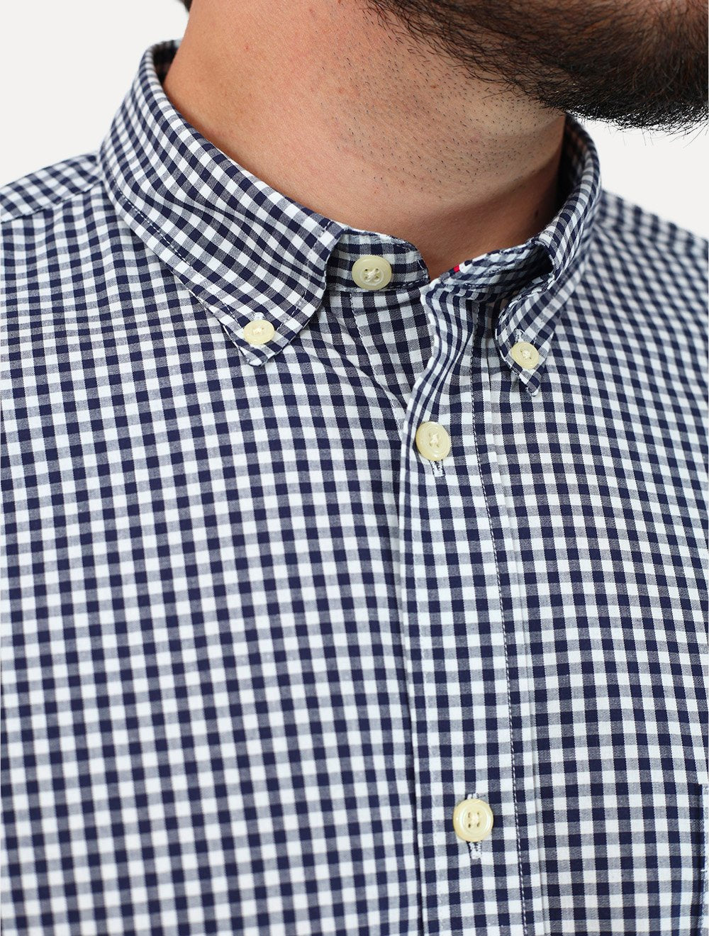 Camisa Tommy Hilfiger Masculina Manga Curta Pocket Gingham Preta