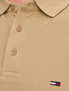 Polo Tommy Jeans Masculina Piquet Regular Placket Cáqui