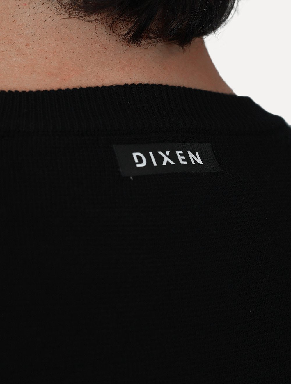 Suéter Dixen Masculina Tricot Manga Longa Raglan Gola Careca Preta