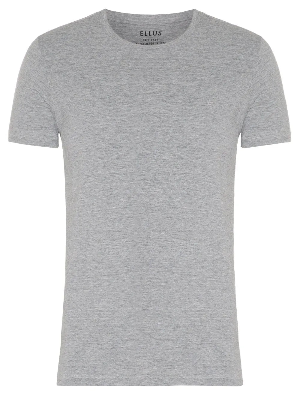 Camiseta Ellus Masculina Cotton Fine Classic Logo Mescla Cinza Claro