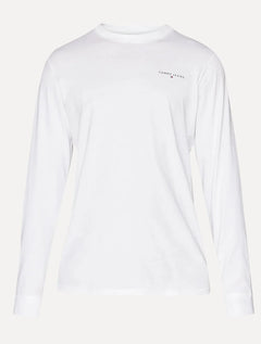 Camiseta Tommy Jeans Masculina Manga Longa Linear Chest Branca