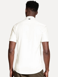 Camisa Aramis Masculina Manga Curta Slim Mista Italia Off White