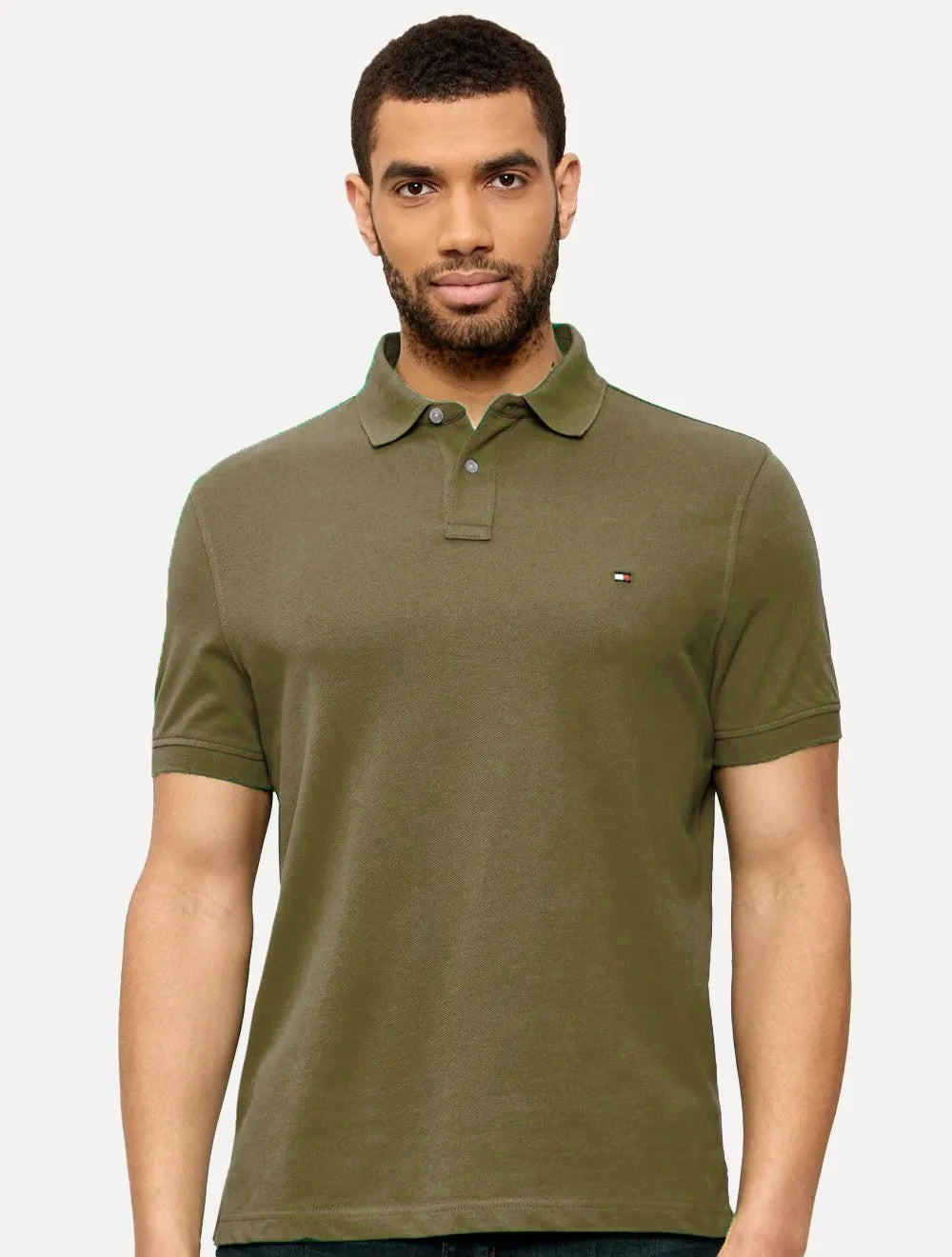 Polo Tommy Hilfiger Masculina Regular Piquet 1985 Verde Folha