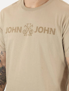Camiseta John John Masculina JJ Basic Logo Rusty Cáqui Claro