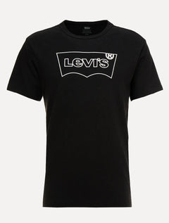 Camiseta Levis Masculina Relaxed Center Logo Stripe Preta