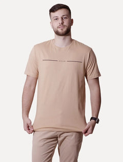 Camiseta Von der Volke Masculina Origineel Reflex Logo Cáqui Claro