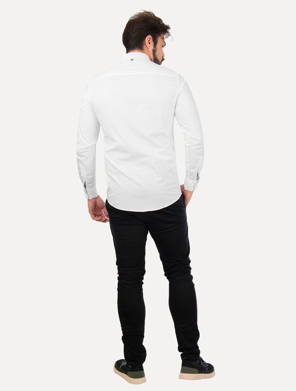 Camisa Original Penguin Masculina Regular Tricoline Bordado Branca