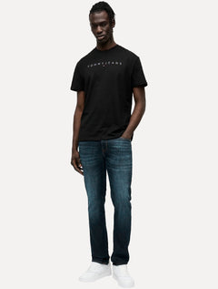 Camiseta Tommy Jeans Masculina Core Linear Blue Logo Preta