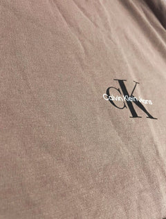 Blusa Calvin Klein Jeans Masculina Manga Longa New Logo Re Issue Cáqui Médio