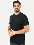 Camiseta King & Joe Masculina Pima Touch Logo Peito Preta