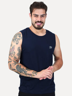 Regata King & Joe Masculina Logomania Malha Signature Azul Marinho