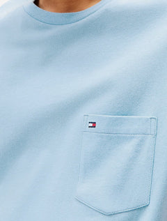 Camiseta Tommy Jeans Masculina Regular Pocket Azul Claro