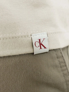 Camiseta Calvin Klein Masculina Barra Tag Off-White