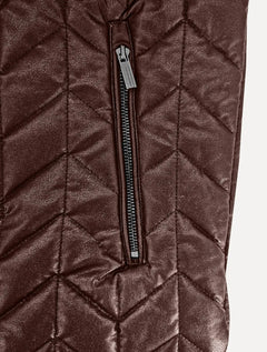 Jaqueta Victory Eagle Masculina PU Leather Puffer Marrom