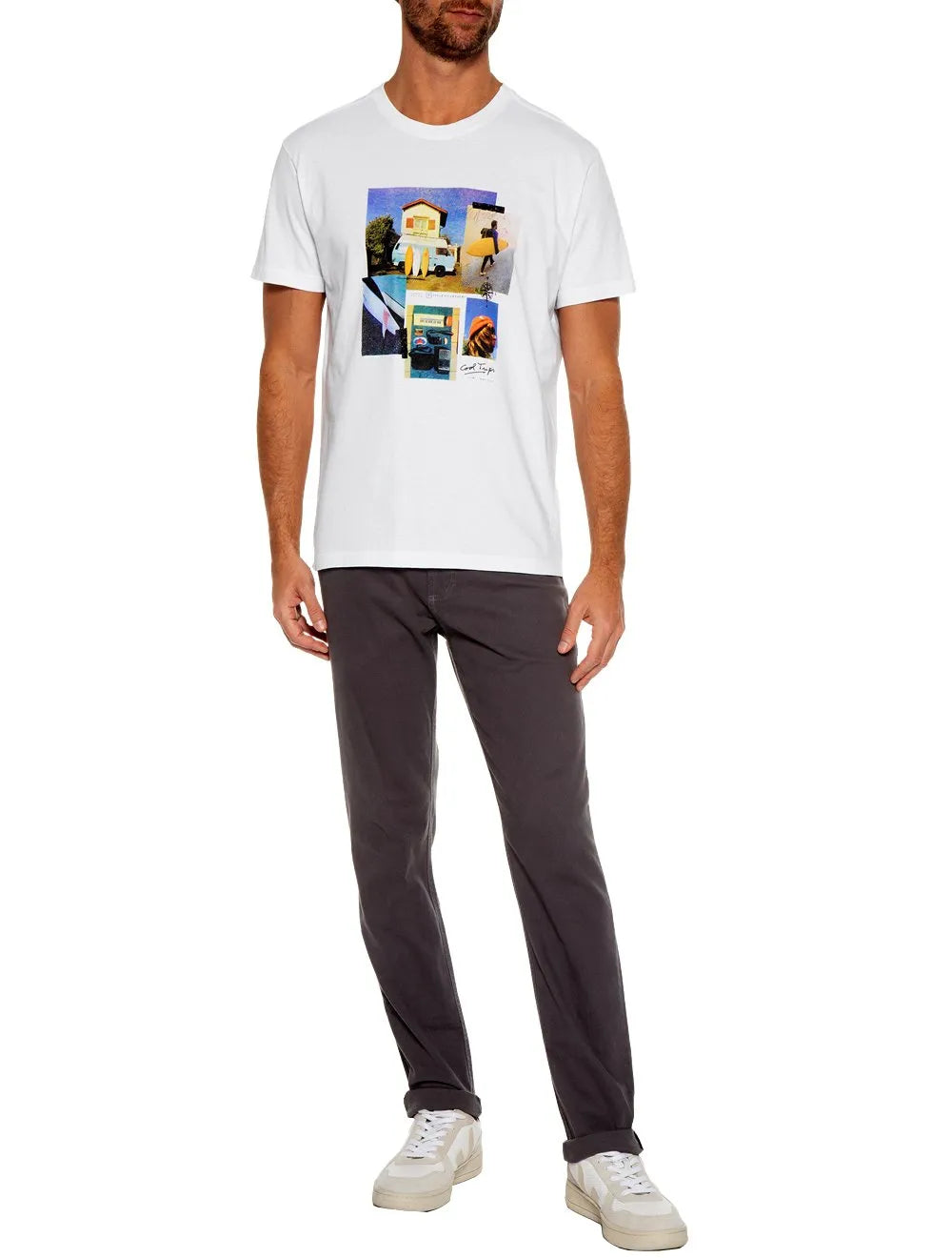 Camiseta Osklen Masculina Regular Stone Road Surf Trip Branca