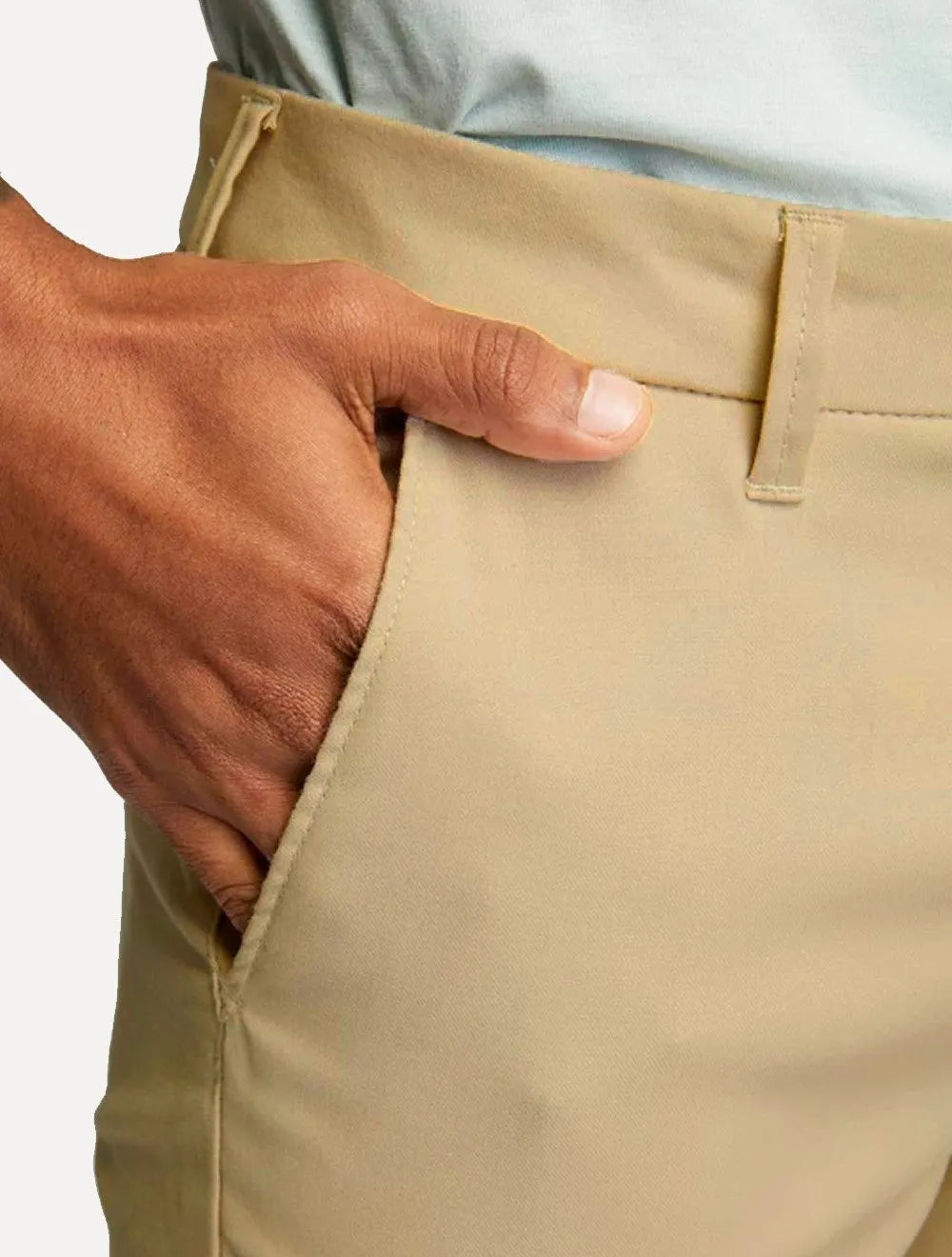 Calça King & Joe Masculina Alfaiataria Elastano Easytech Paper Cáqui