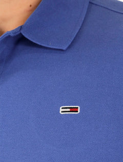 Polo Tommy Jeans Masculina Piquet Regular Placket Azul Royal