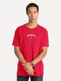Camiseta Tommy Jeans Masculina Regular Grunge Arch Vermelha