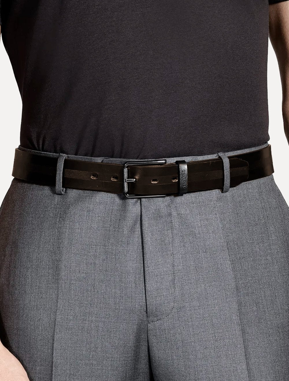 Cinto Aramis Masculino Basico Couro Pinstripe Marrom