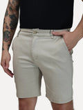 Bermuda K&J Black Masculina Casual Flex Cetim Cáqui